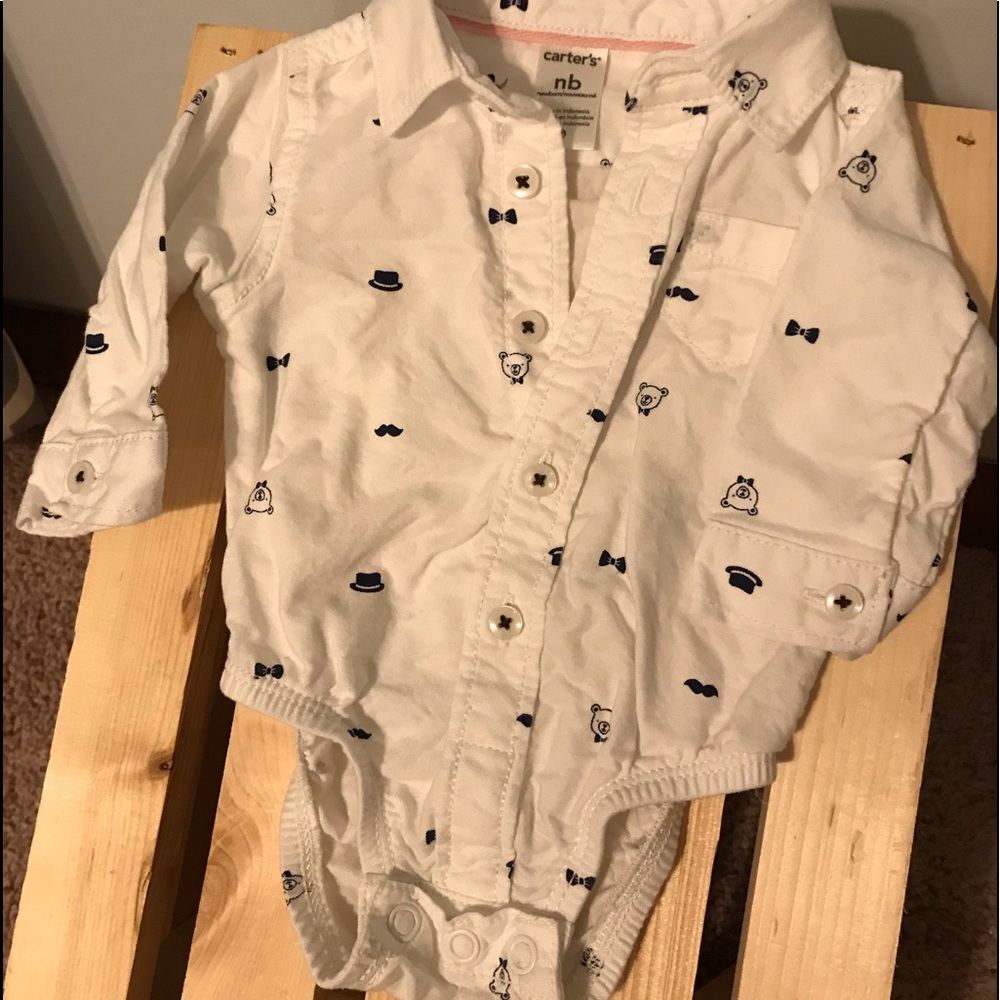 BUNDLE ITEM ONLY— NWOT Dress shirt onesie